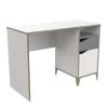 CALICOSY Bureau Enfant 1 Porte 1 Tiroir, Blanc Et Gris - L106,6 Cm -Maisons du Monde boutique bureau enfant 1 porte 1 tiroir blanc et gris l106 6 cm