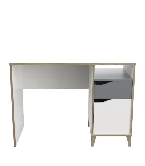 CALICOSY Bureau Enfant 1 Porte 1 Tiroir, Blanc Et Gris - L106,6 Cm 5 CALICOSY Bureau Enfant 1 Porte 1 Tiroir, Blanc Et Gris - L106,6 Cm – Image 3