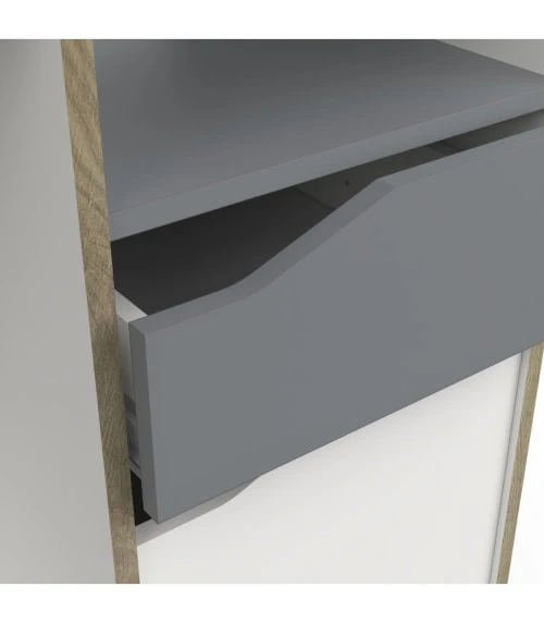 CALICOSY Bureau Enfant 1 Porte 1 Tiroir, Blanc Et Gris - L106,6 Cm 7 CALICOSY Bureau Enfant 1 Porte 1 Tiroir, Blanc Et Gris - L106,6 Cm – Image 5