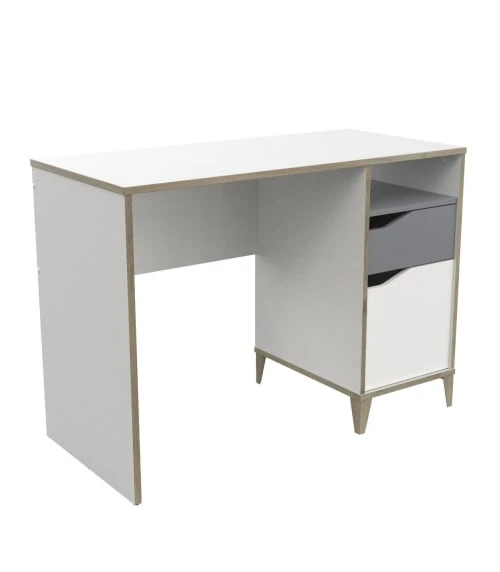 CALICOSY Bureau Enfant 1 Porte 1 Tiroir, Blanc Et Gris - L106,6 Cm 3 CALICOSY Bureau Enfant 1 Porte 1 Tiroir, Blanc Et Gris - L106,6 Cm