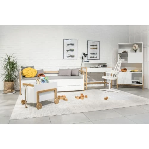 Nateo Concept Bureau Enfant 1 Tiroir Blanc Et Chêne 6 Nateo Concept Bureau Enfant 1 Tiroir Blanc Et Chêne – Image 4