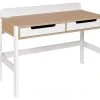 Nateo Concept Bureau Enfant 2 Tiroirs Blanc Et Chêne Clair