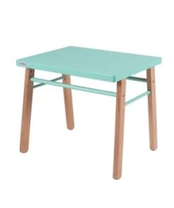 Combelle Bureau Enfant En Bois Vernis Naturel 50x43x40cm -Maisons du Monde boutique bureau enfant en bois coloris naturel et vert menthe 50x43x40cm gabriel