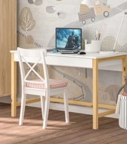 WNM Group Bureau Enfant En Pin Massif 100x50 Blanc -Maisons du Monde boutique bureau enfant en pin massif 100x50 blanc 2