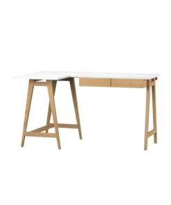 WNM Group Bureau Enfant En Pin Massif 115x85 Blanc