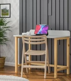 WNM Group Bureau Enfant En Pin Massif 120x58 Gris -Maisons du Monde boutique bureau enfant en pin massif 120x58 gris 1