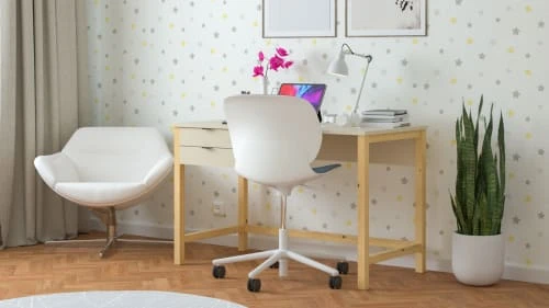 WNM Group Bureau Enfant En Pin Massif 120x60 Beige 4 WNM Group Bureau Enfant En Pin Massif 120x60 Beige - Image 2