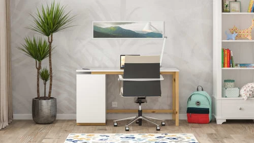 WNM Group Bureau Enfant En Pin Massif 120x60 Blanc 4 WNM Group Bureau Enfant En Pin Massif 120x60 Blanc - Image 2