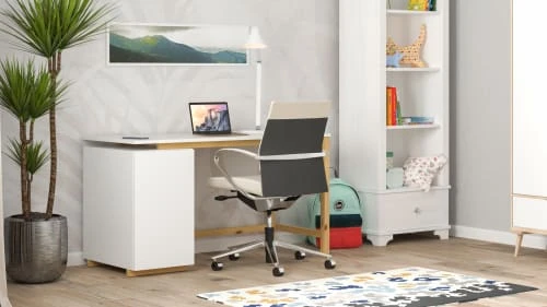 WNM Group Bureau Enfant En Pin Massif 120x60 Blanc 6 WNM Group Bureau Enfant En Pin Massif 120x60 Blanc - Image 4