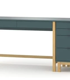 WNM Group Bureau Enfant En Pin Massif 120x60 Bleu