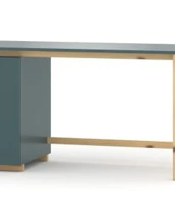 WNM Group Bureau Enfant En Pin Massif 120x60 Bleu