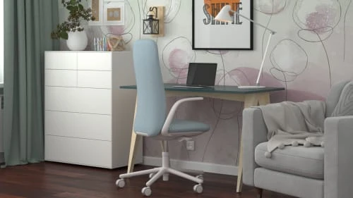 WNM Group Bureau Enfant En Pin Massif 120x60 Bleu 6 WNM Group Bureau Enfant En Pin Massif 120x60 Bleu - Image 4