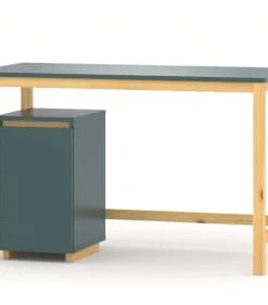 WNM Group Bureau Enfant En Pin Massif 120x60 Bleu