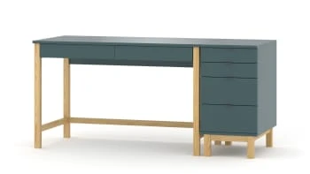 WNM Group Bureau Enfant En Pin Massif 120x60 Gris Foncé 8 WNM Group Bureau Enfant En Pin Massif 120x60 Gris Foncé - Image 6