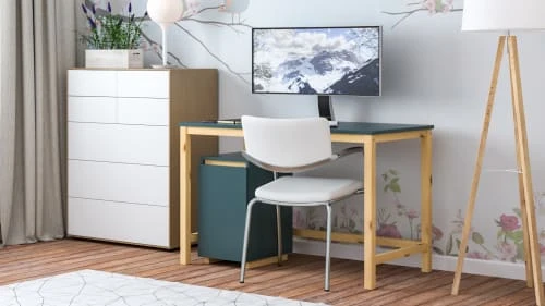 WNM Group Bureau Enfant En Pin Massif 120x60 Bleu 6 WNM Group Bureau Enfant En Pin Massif 120x60 Bleu – Image 4