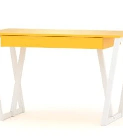 WNM Group Bureau Enfant En Pin Massif 120x60 Jaune
