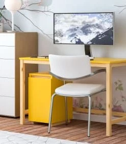 WNM Group Bureau Enfant En Pin Massif 120x60 Jaune -Maisons du Monde boutique bureau enfant en pin massif 120x60 jaune 60