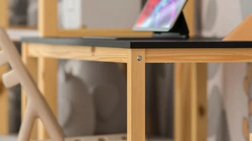 WNM Group Bureau Enfant En Pin Massif 120x60 Noir 5 WNM Group Bureau Enfant En Pin Massif 120x60 Noir - Image 3