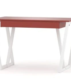 WNM Group Bureau Enfant En Pin Massif 120x60 Rouge
