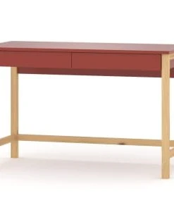 WNM Group Bureau Enfant En Pin Massif 120x60 Rouge