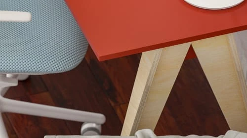 WNM Group Bureau Enfant En Pin Massif 120x60 Rouge 7 WNM Group Bureau Enfant En Pin Massif 120x60 Rouge - Image 5