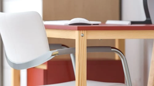 WNM Group Bureau Enfant En Pin Massif 120x60 Rouge 5 WNM Group Bureau Enfant En Pin Massif 120x60 Rouge - Image 3