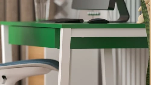 WNM Group Bureau Enfant En Pin Massif 120x60 Vert 7 WNM Group Bureau Enfant En Pin Massif 120x60 Vert - Image 5