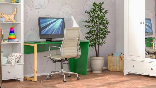 WNM Group Bureau Enfant En Pin Massif 120x60 Vert 5 WNM Group Bureau Enfant En Pin Massif 120x60 Vert - Image 3