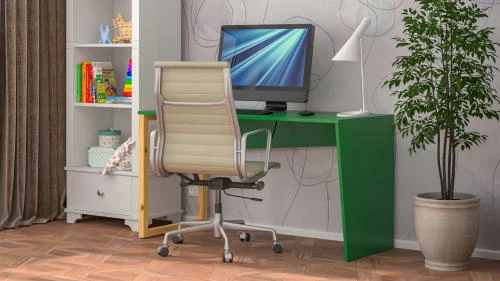 WNM Group Bureau Enfant En Pin Massif 120x60 Vert 6 WNM Group Bureau Enfant En Pin Massif 120x60 Vert - Image 4