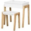 HOMCOM Bureau Enfant Scandinave - Tabouret, Case - Blanc Aspect Bois Clair 2 HOMCOM Bureau Enfant Scandinave - Tabouret, Case - Blanc Aspect Bois Clair -Maisons du Monde boutique bureau enfant scandinave tabouret case blanc aspect bois clair