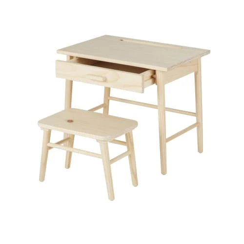Maisons Du Monde Bureau Et Banc En Bois De Pin Massif Beige 3 Maisons Du Monde Bureau Et Banc En Bois De Pin Massif Beige - Image 2
