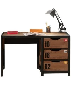 Vipack Bureau Noir Naturel