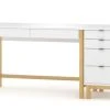 WNM Group Bureau Pour Enfant En Pin Massif 120x60 Blanc
