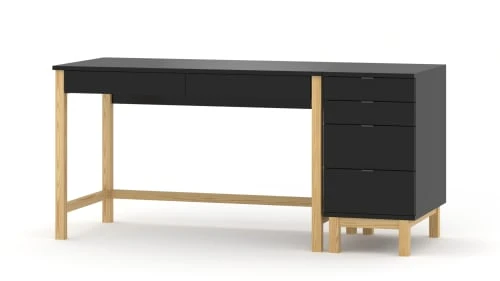 WNM Group Bureau Pour Enfant En Pin Massif 120x60 Noir 3 WNM Group Bureau Pour Enfant En Pin Massif 120x60 Noir