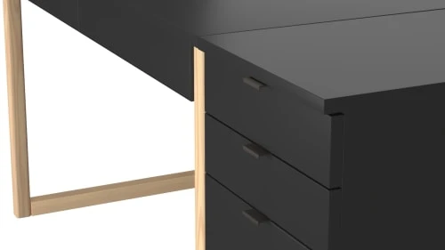 WNM Group Bureau Pour Enfant En Pin Massif 120x60 Noir 5 WNM Group Bureau Pour Enfant En Pin Massif 120x60 Noir - Image 3