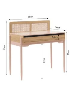 Baita Bureau Rose Et Cannage Rotin 1 Tiroir 10 Baita Bureau Rose Et Cannage Rotin 1 Tiroir -Maisons du Monde boutique bureau rose et cannage rotin 1 tiroir 2