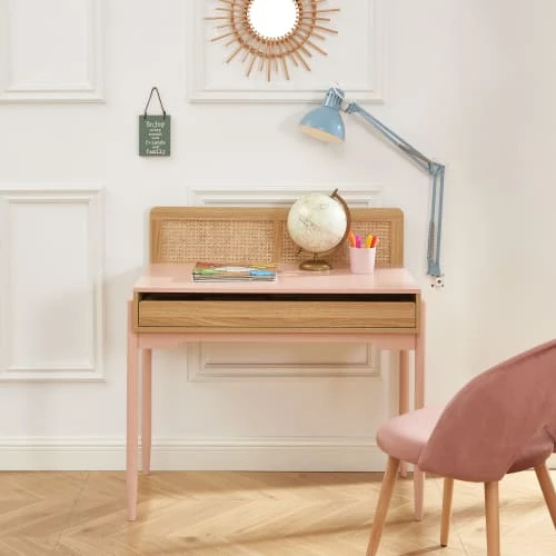 Baita Bureau Rose Et Cannage Rotin 1 Tiroir 6 Baita Bureau Rose Et Cannage Rotin 1 Tiroir – Image 4
