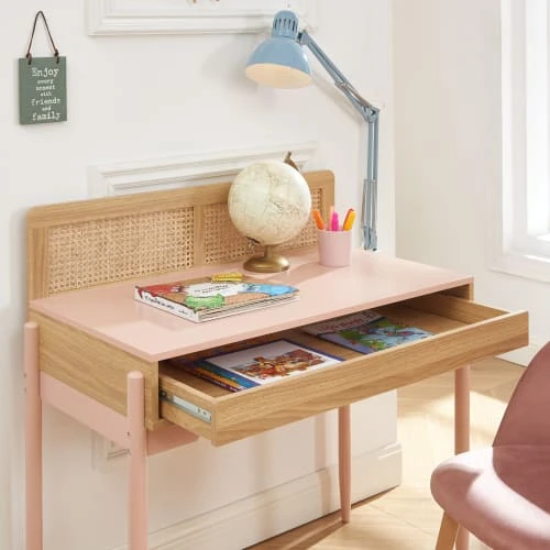 Baita Bureau Rose Et Cannage Rotin 1 Tiroir 7 Baita Bureau Rose Et Cannage Rotin 1 Tiroir – Image 5