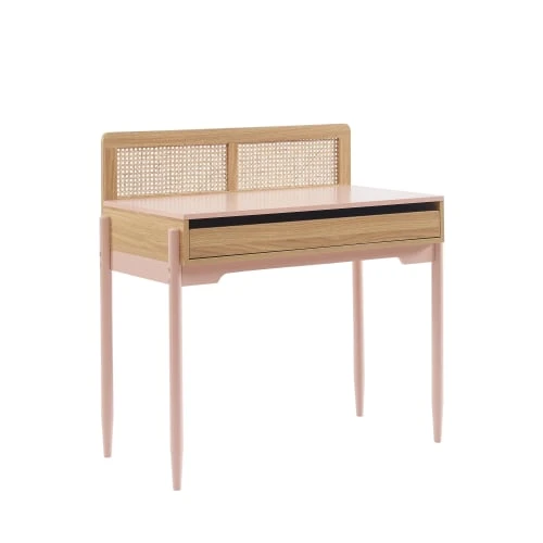 Baita Bureau Rose Et Cannage Rotin 1 Tiroir 8 Baita Bureau Rose Et Cannage Rotin 1 Tiroir – Image 6