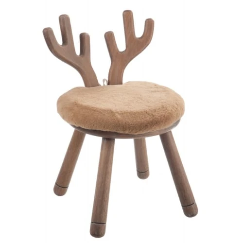 LANADECO Chaise Cerf En Bois Naturel 3 LANADECO Chaise Cerf En Bois Naturel