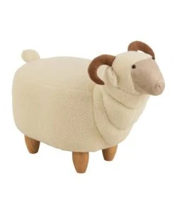 LANADECO Chaise Enfant Bois Et Textile Blanc