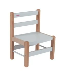 Combelle Chaise Enfant En Bois Bicolore Blanc