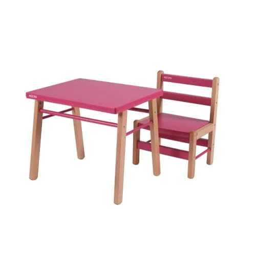 Combelle Chaise Enfant En Bois Bicolore Fuchsia 4 Combelle Chaise Enfant En Bois Bicolore Fuchsia - Image 2