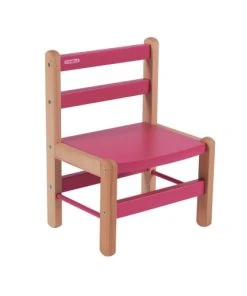 Combelle Chaise Enfant En Bois Bicolore Fuchsia