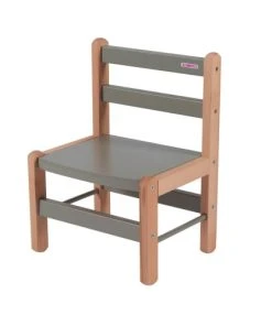 Combelle Chaise Enfant En Bois Bicolore Gris -Maisons du Monde boutique chaise enfant en bois bicolore gris 3
