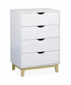 Alice's Garden Commode Blanche Scandinave, 4 Tiroirs