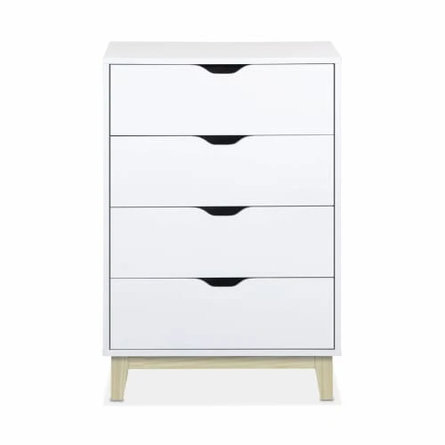 Alice's Garden Commode Blanche Scandinave, 4 Tiroirs 7 Alice's Garden Commode Blanche Scandinave, 4 Tiroirs - Image 5