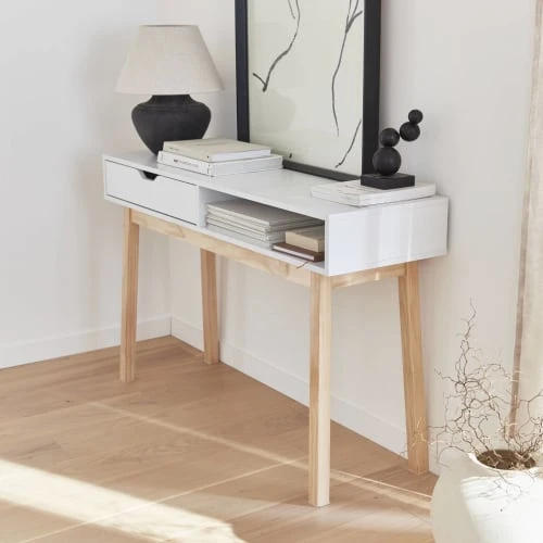 Alice's Garden Console Scandinave Blanche Avec Un Tiroir 5 Alice's Garden Console Scandinave Blanche Avec Un Tiroir – Image 3