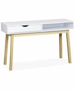 Alice's Garden Console Scandinave Blanche Avec Un Tiroir