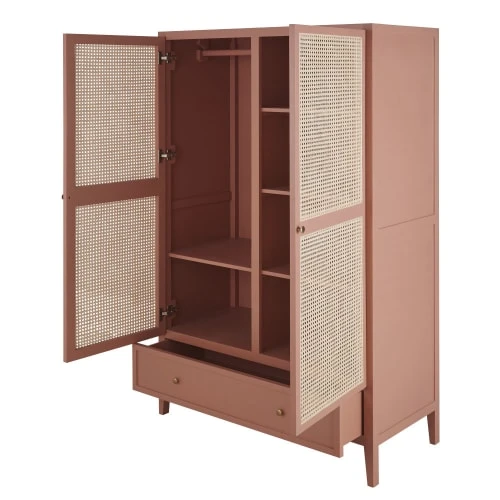 Maisons Du Monde Dressing 2 Portes 1 Tiroir Terracotta Et Cannage En Rotin 4 Maisons Du Monde Dressing 2 Portes 1 Tiroir Terracotta Et Cannage En Rotin - Image 2